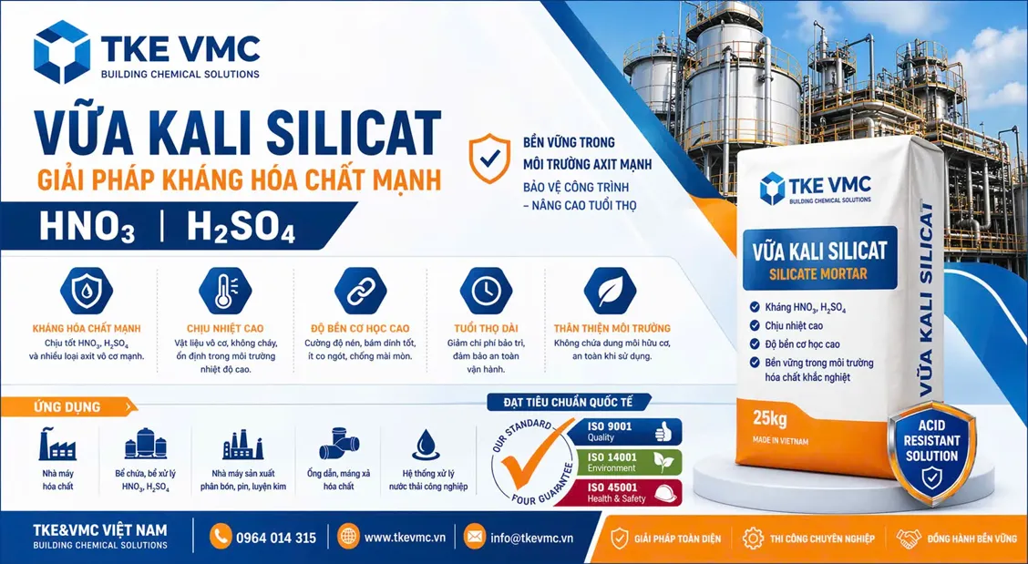 Hình ảnh VỮA KALI SILICAT - VỮA KHÁNG HÓA CHẤT AXIT/ KIỀM